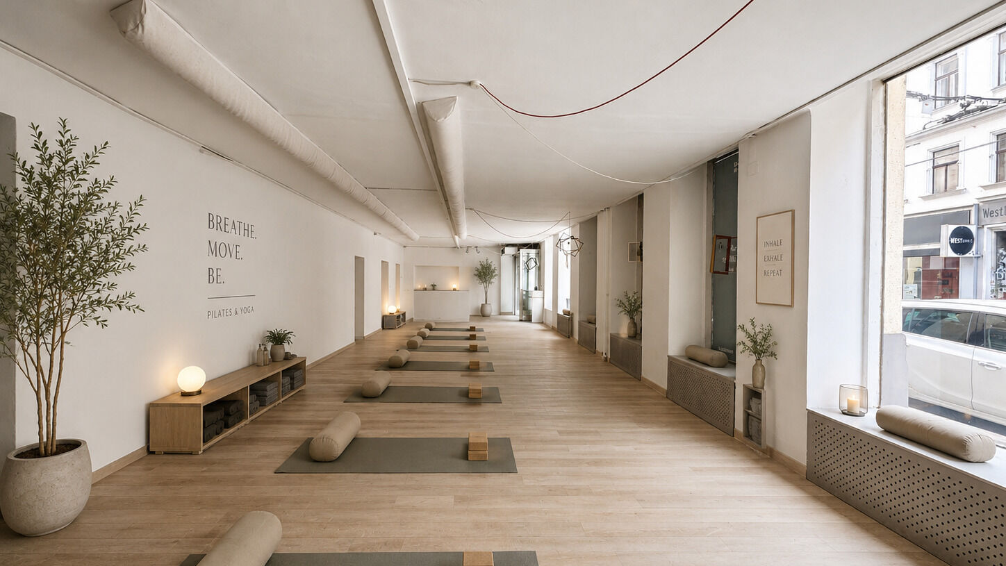 Visualisierung Yoga-Studio KI-generiert