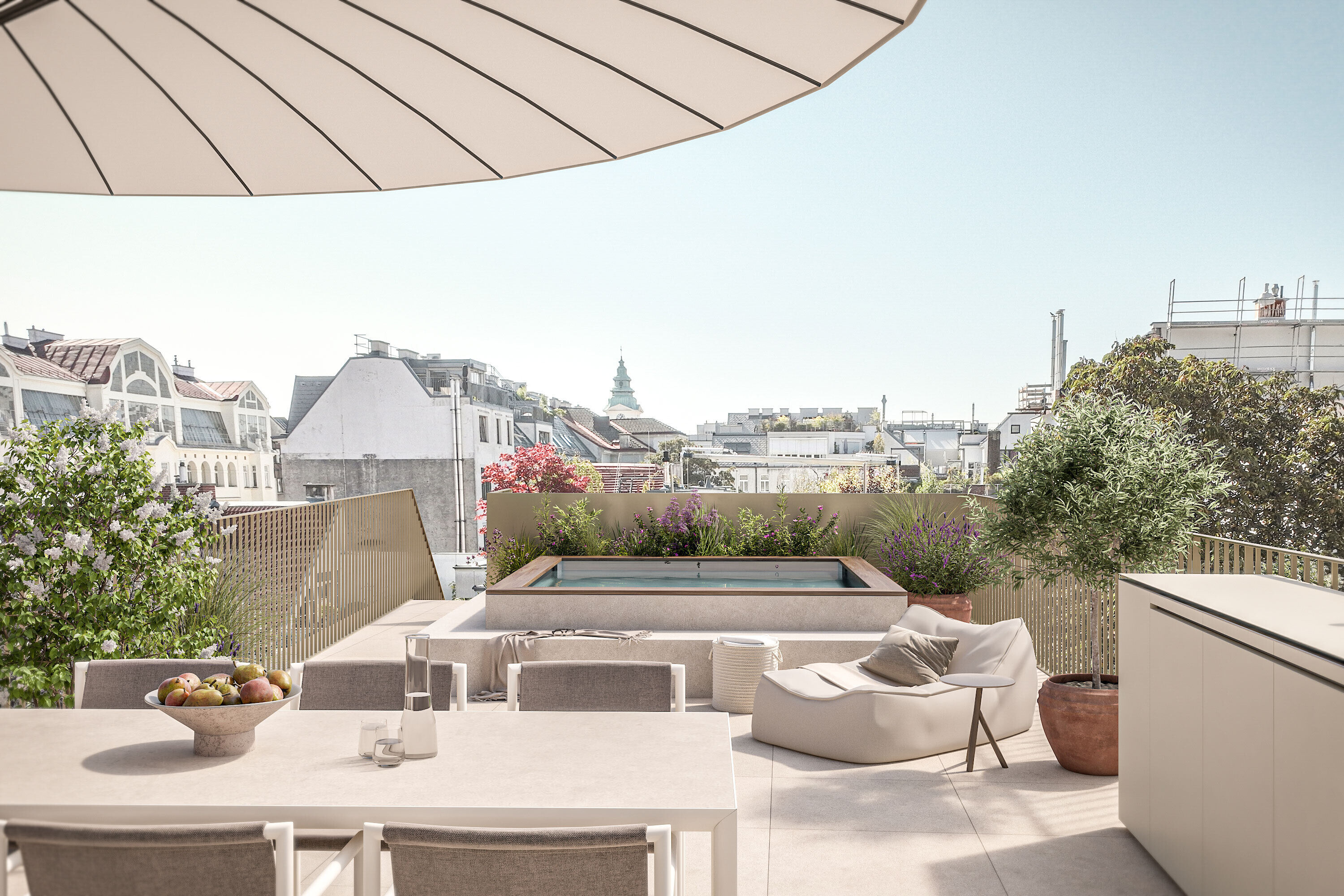 Terrassenansicht | Jacuzzi