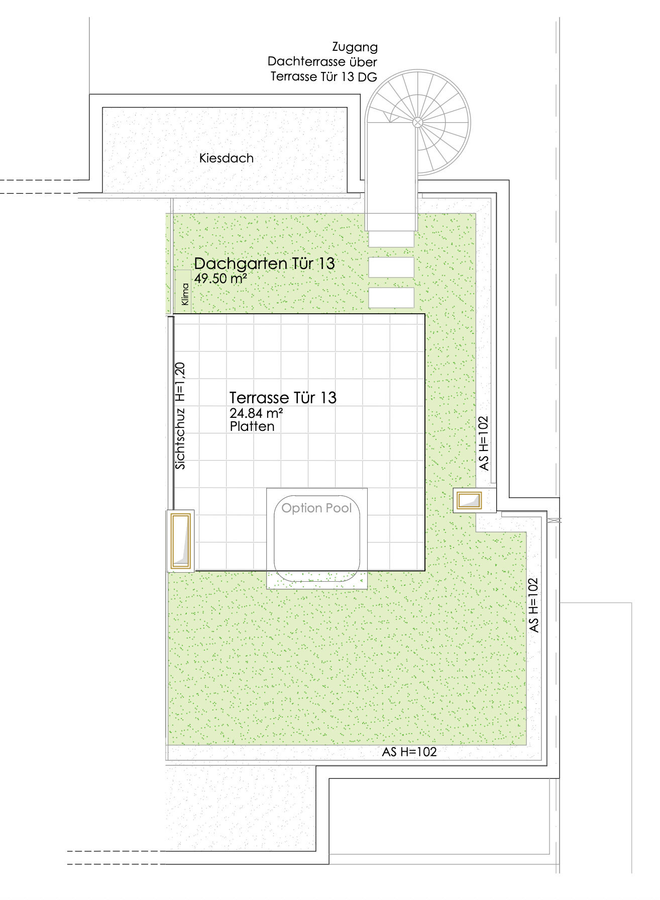 Grundriss Dachterrasse
