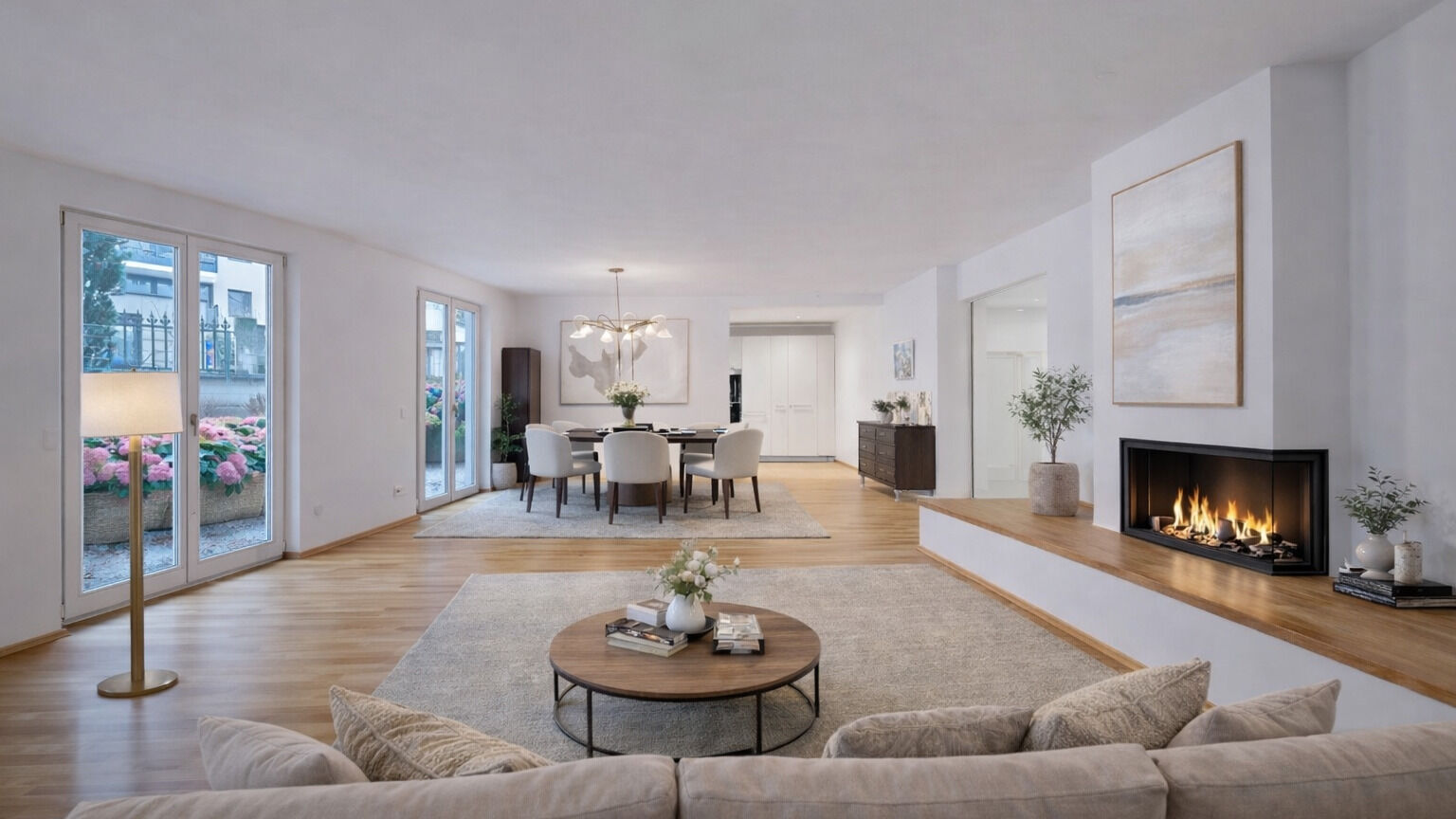 Wohnzimmer KI-Gestaltungsvorschlag 1