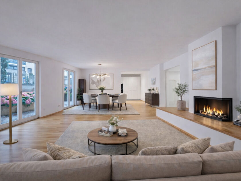 Wohnzimmer KI-Gestaltungsvorschlag 1