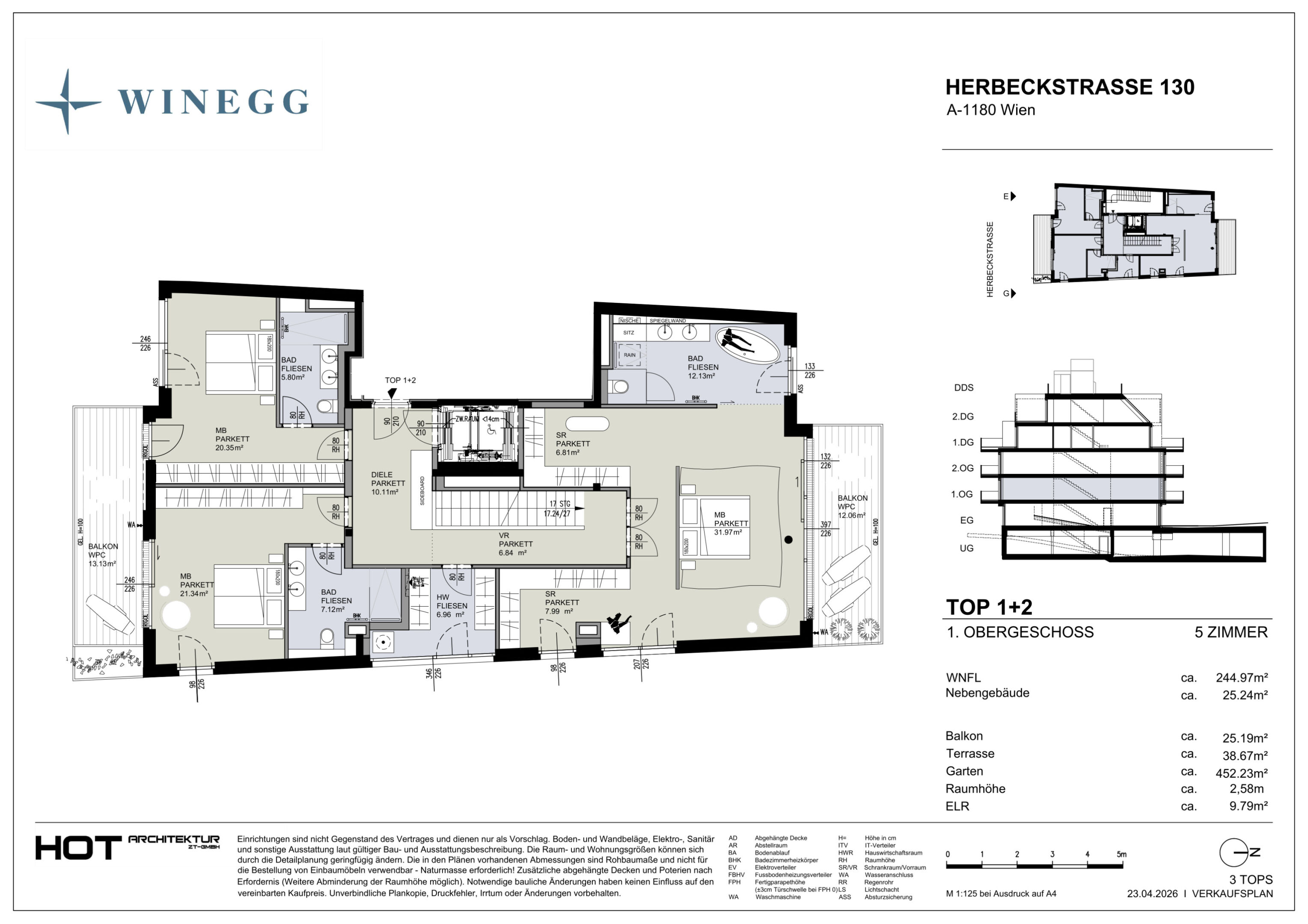 Verkaufsplan Herbeckstraße Top 1+2 2
