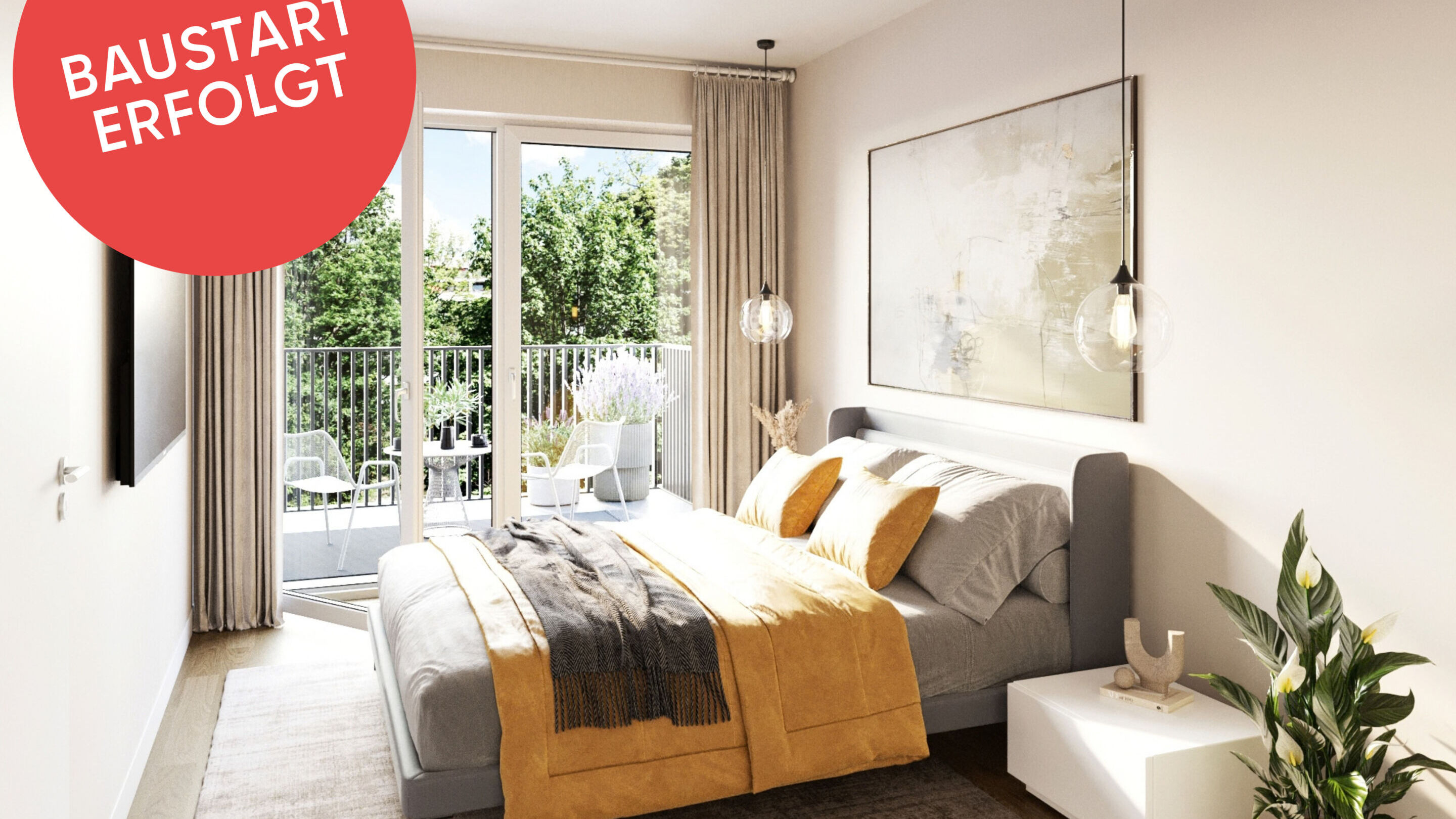 Schlafzimmer mit Balkon