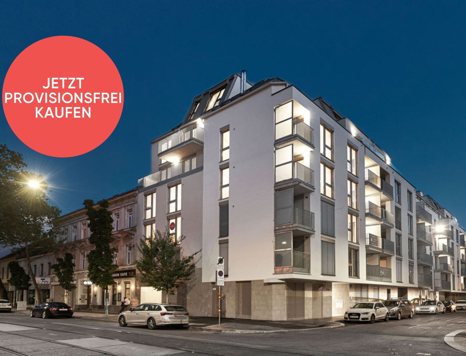 Fahrbachgasse 6-8-Fassade-Nacht