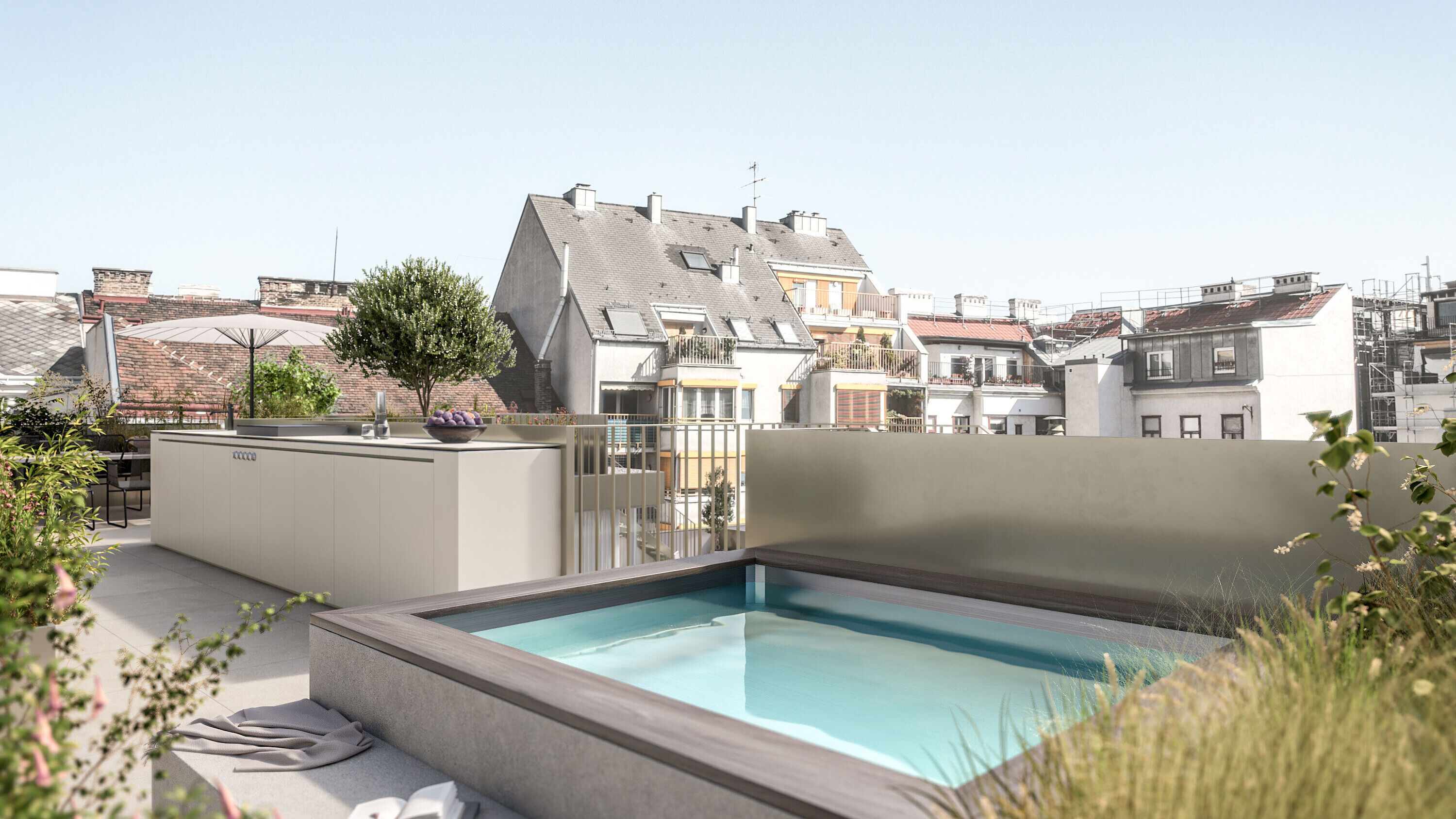 Terrassenansicht | Jacuzzi