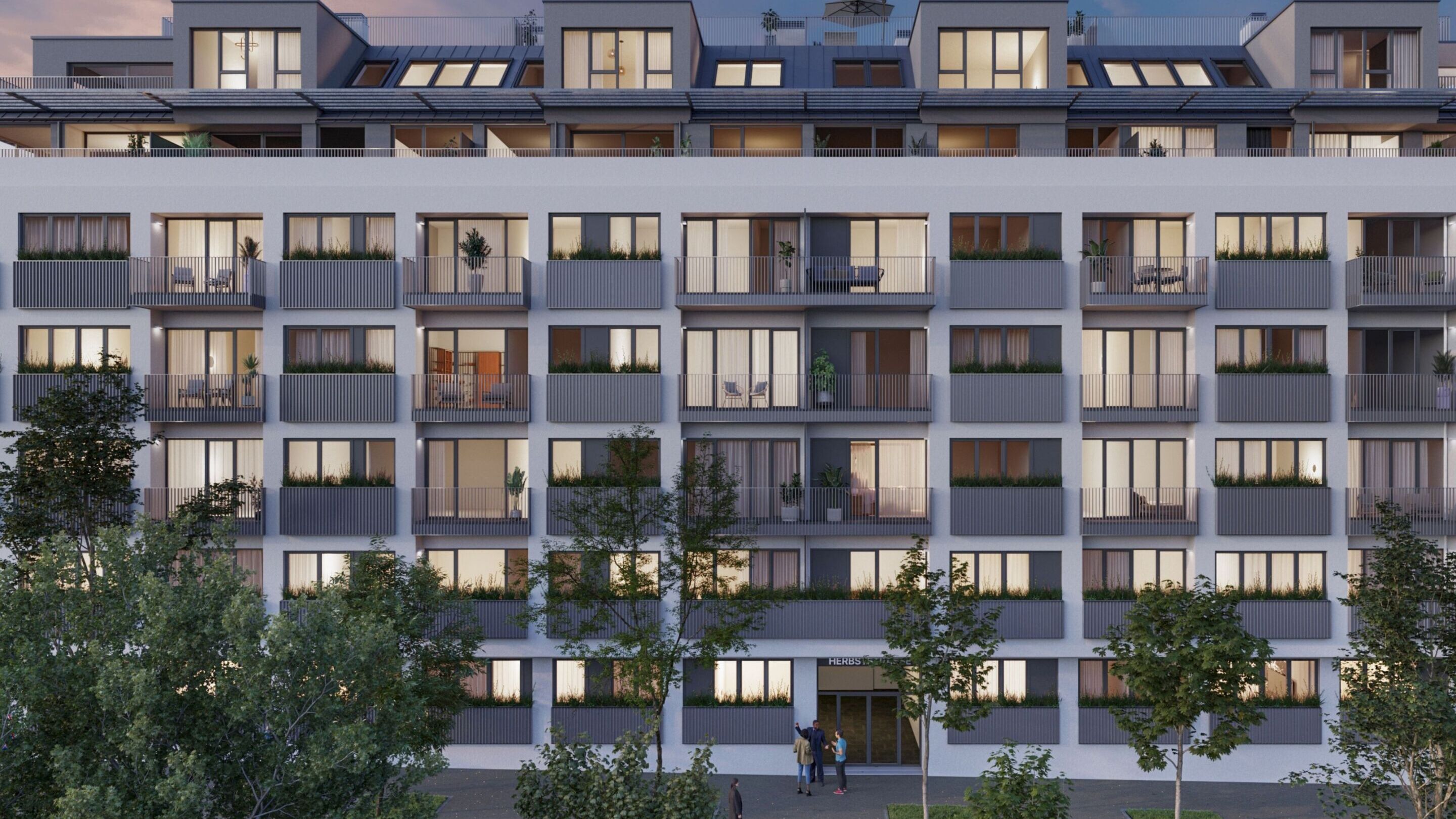 WINEGG-Herbststraße 6-10-Außenvisu bei Nacht