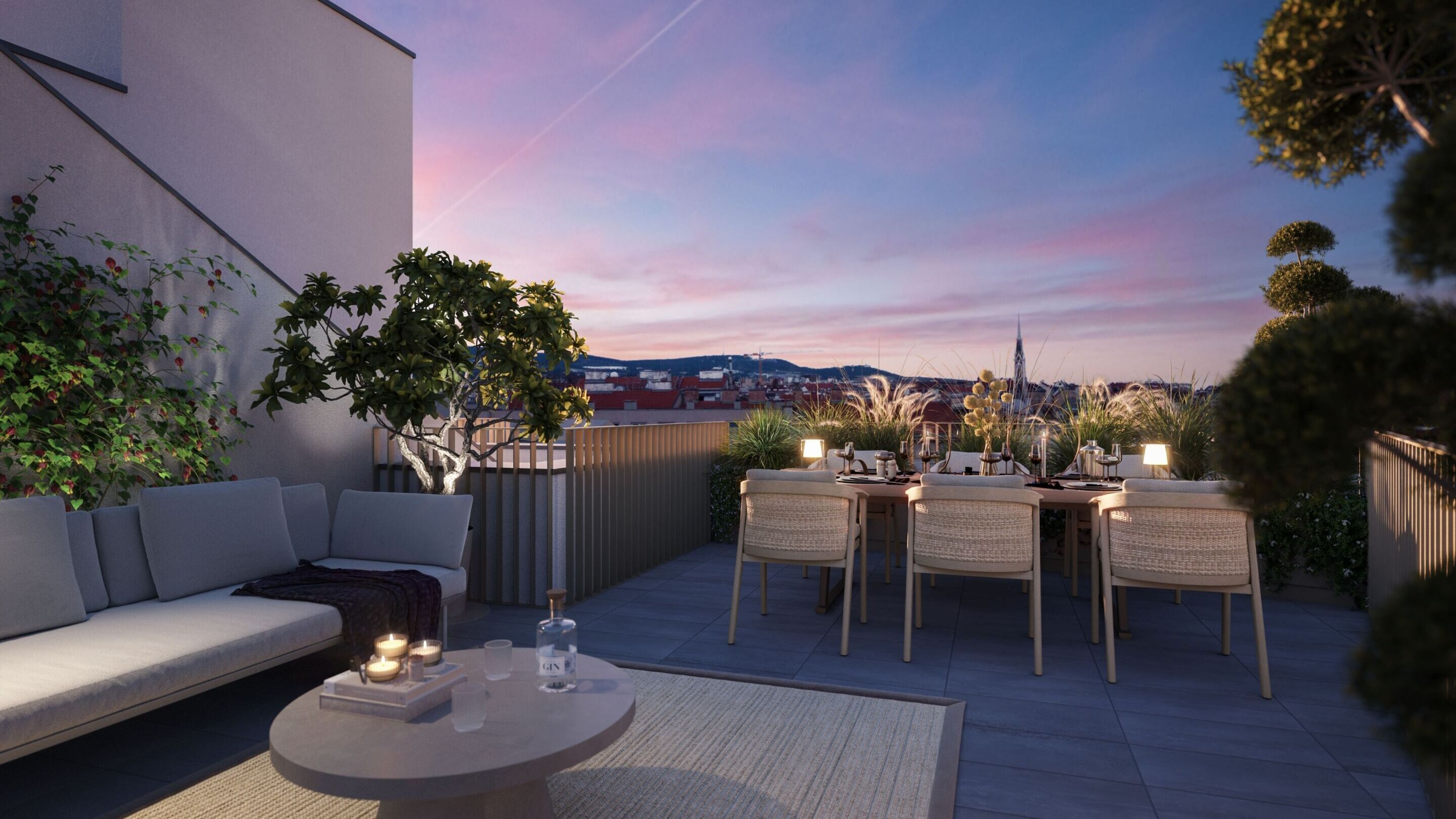 WINEGG Ottakringerstasse-26 Dachterrasse Nacht