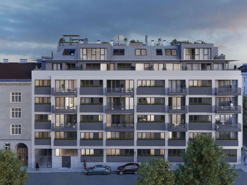 WINEGG-Herbststraße 6-10-Außenvisu-bei Abendlicht