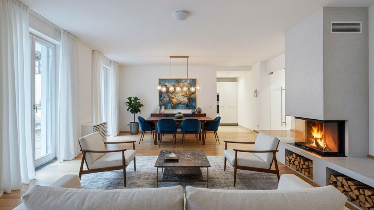 Wohnzimmer KI-Gestaltungsvorschlag 2