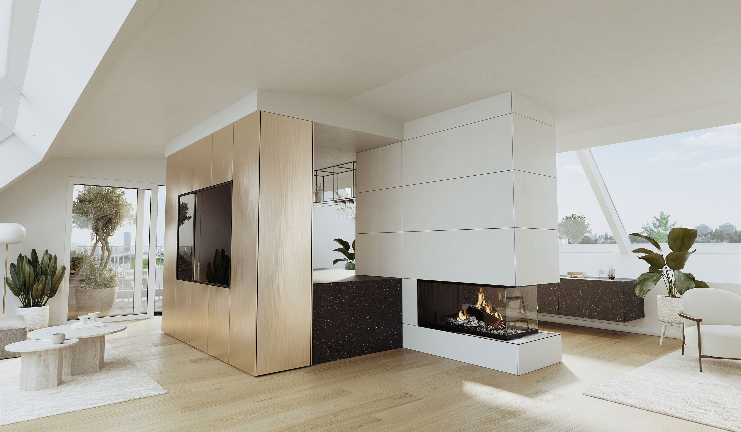Wohnzimmer | Kamin