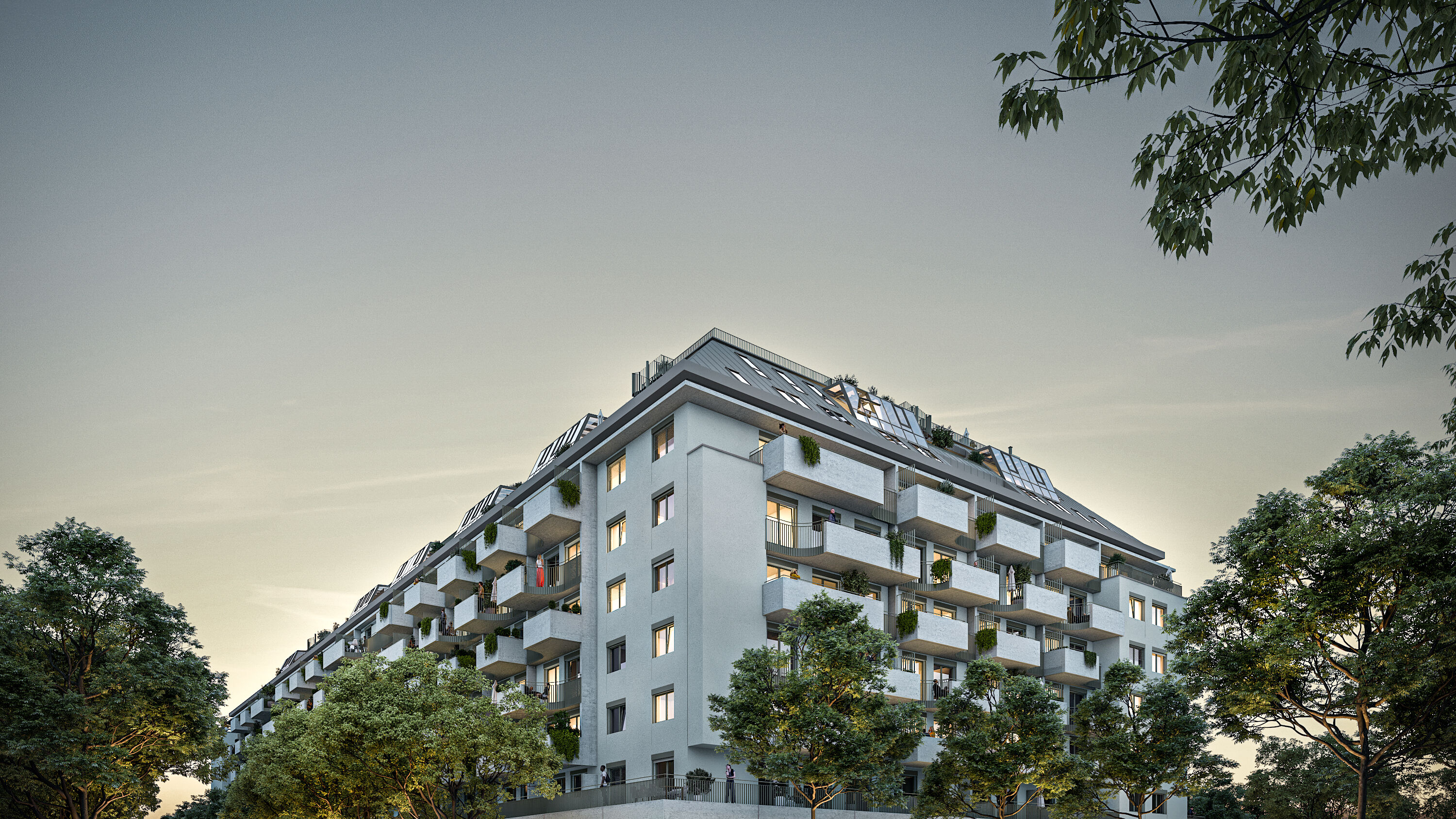 Traisengasse 20-22 | Fassade Nacht