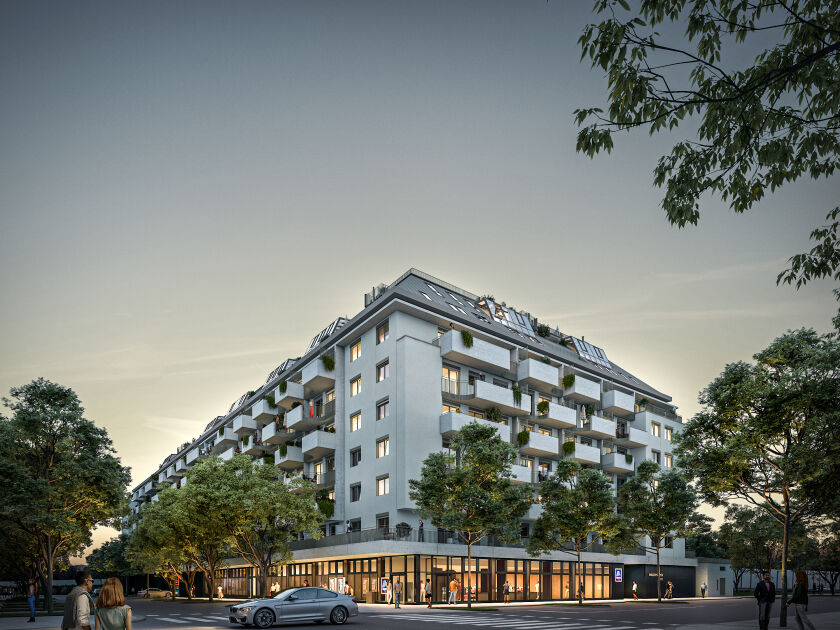 Traisengasse 20-22 | Fassade Nacht